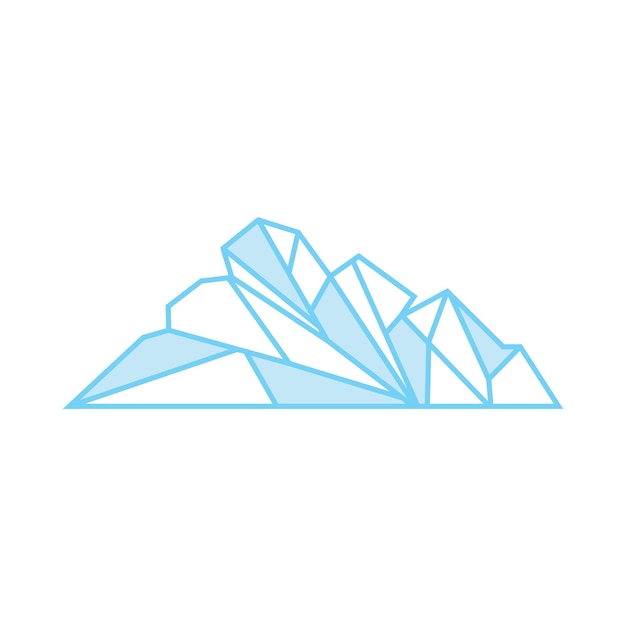 Logotipo de montaña Iceberg antártico Diseño de logotipo Naturaleza Paisaje Vector Producto Marca Ilustración Icono