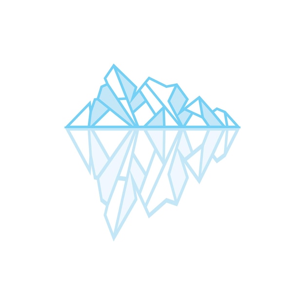 Logotipo de montaña Iceberg antártico Diseño de logotipo Naturaleza Paisaje Vector Producto Marca Ilustración Icono