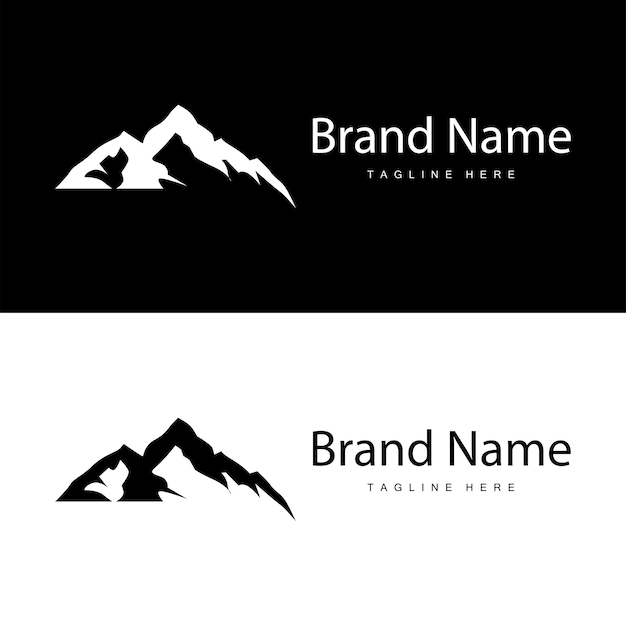 Logotipo De Montaña Ilustración Simple Plantilla De Silueta Diseño Vectorial