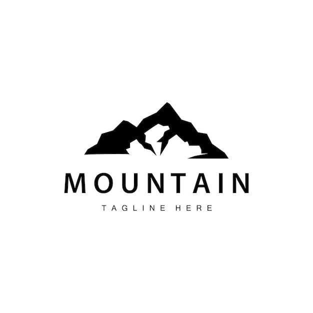 Logotipo de la montaña Ilustración simple silueta plantilla diseño vectorial