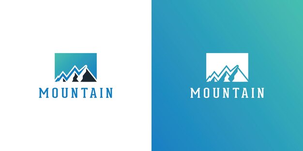 Logotipo de montaña ilustrador de diseño de logotipo de vector de montaña elegante