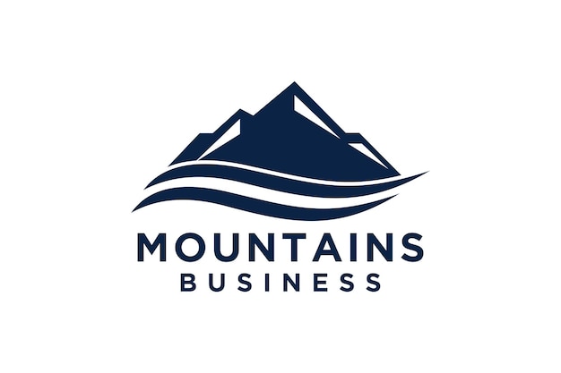 Logotipo de montaña Logotipo vectorial simple en un estilo moderno