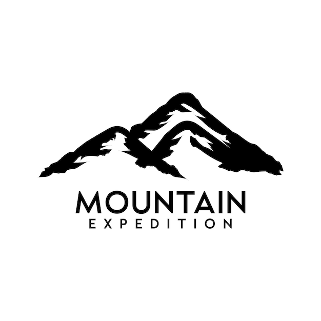 Logotipo de montaña y paisaje.