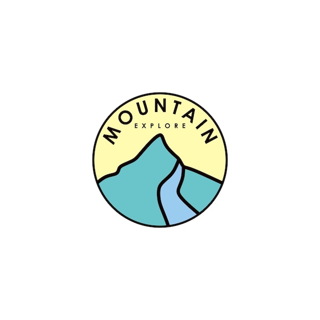 Vector logotipo de la montaña del paisaje