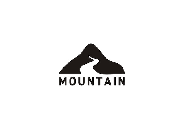 El logotipo de la montaña del río es un concepto de diseño moderno y creativo.