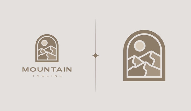 Logotipo de montaña simple Símbolo premium creativo universal Plantilla de logotipo de icono de signo vectorial Ilustración vectorial