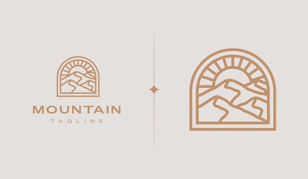 Logotipo de montaña simple Símbolo premium creativo universal Plantilla de logotipo de icono de signo vectorial Ilustración vectorial