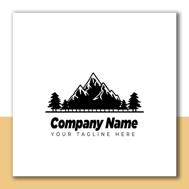 El logotipo de la montaña vectorial de estilo vintage