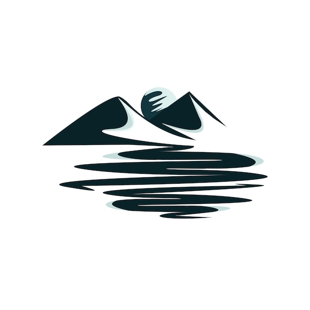 logotipo de montaña vintage simple