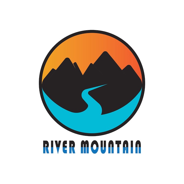 Logotipo de montañas y ríos