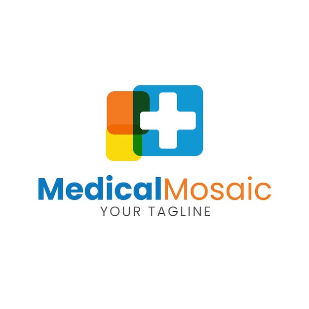 Logotipo de mosaico colorido médico
