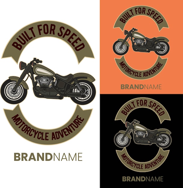 Vector el logotipo de la motocicleta de aventura hecha para la velocidad, el logotipo de harley davidson.