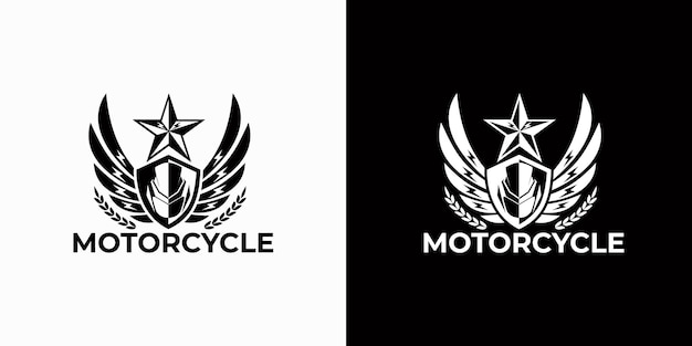 logotipo de la motocicleta en blanco y negro