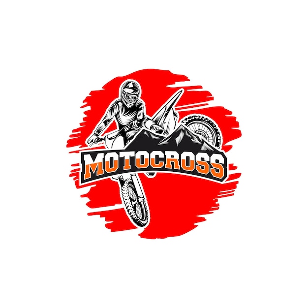 un logotipo de motocicleta con un fondo rojo que dice motocross