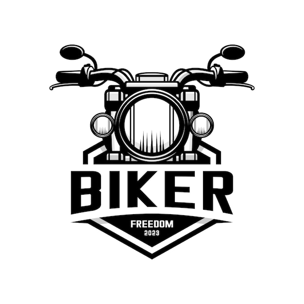 El logotipo de la motocicleta con el título "biker"