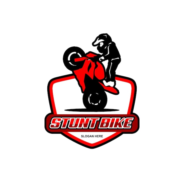 Logotipo de motor de bicicleta de acrobacias vectoriales