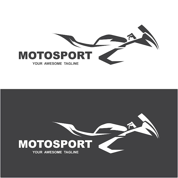 Vector logotipo de motosport, logotipo de diseño de ilustración vectorial para equipos de carreras, concesionarios de motos y turismo.