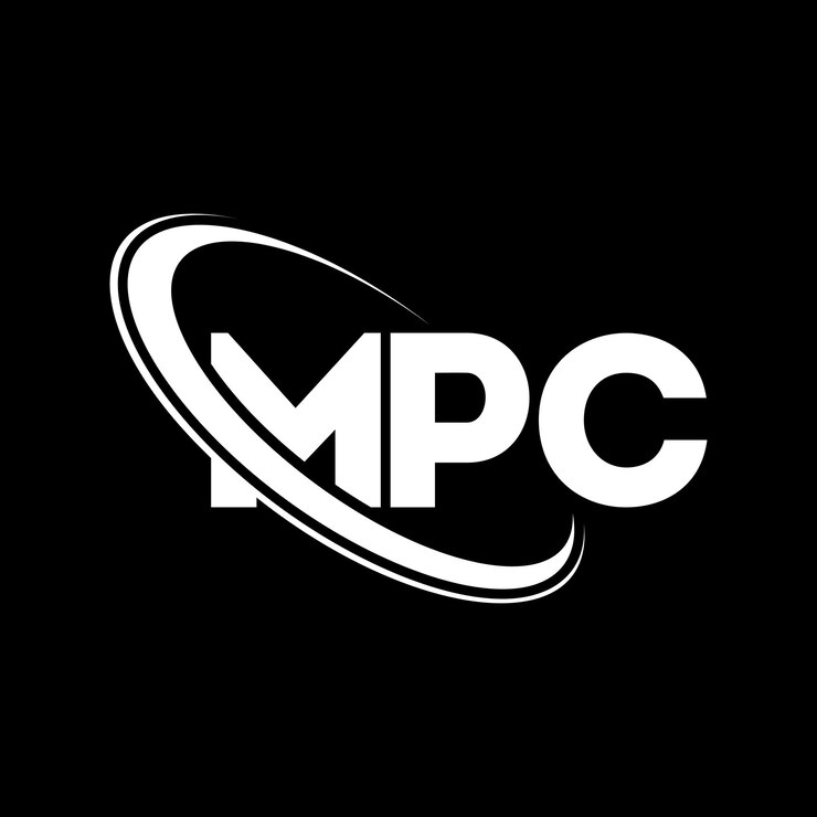 Vector logotipo de mpc diseño de logotipo de letra mpc iniciales logotipo mpc vinculado con círculo y mayúscula logotipo de monograma mpc tipografía para negocios tecnológicos y marca inmobiliaria