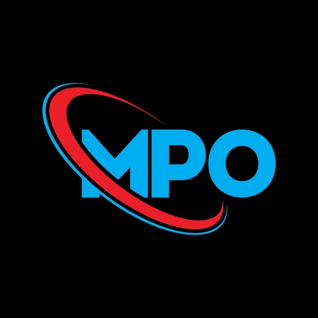 Vector logotipo mpo letra mpo diseño de logotipo de letra mpo iniciales logotipo mpo vinculado con círculo y mayúscula monograma logo mpo tipografía para negocios de tecnología y marca inmobiliaria