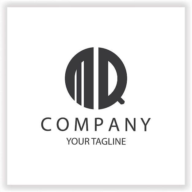 Logotipo MQ monograma sencillo y moderno círculo de color negro plantilla de diseño de vector elegante premium eps 10