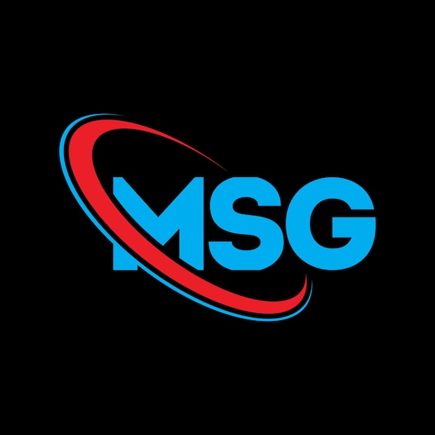 El logotipo MSG, la letra MSG, las iniciales MSG, vinculado con círculo y mayúscula, el logotipo del monograma, la tipografía MSG para el negocio tecnológico y la marca inmobiliaria.