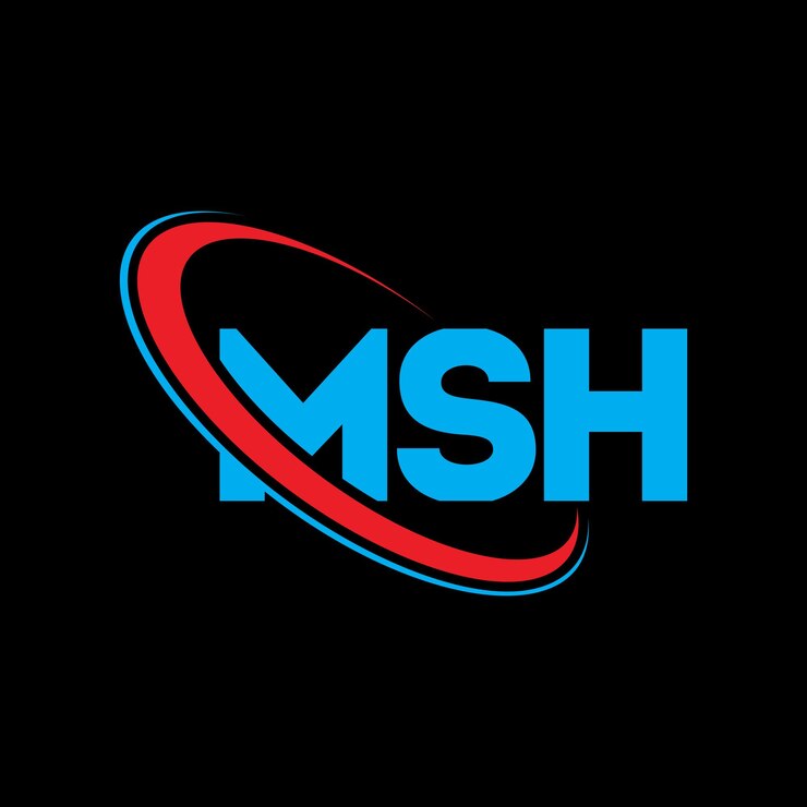 Vector logotipo msh letra msh diseño de logotipo de letra msh iniciales msh logotipo vinculado con círculo y mayúscula monograma logotipo msh tipografía para negocios de tecnología y marca inmobiliaria