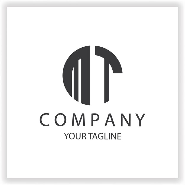 Logotipo MT monograma sencillo y moderno círculo de color negro plantilla de diseño de vector elegante premium eps 10