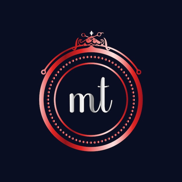 Vector logotipo de mt monograms, salón, plantilla de vector de belleza de spa de cosméticos de lujo