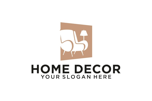 Logotipo de muebles para el hogar minimalista para tiendas plantilla de diseño de muebles de interior de estilo de diseño de logotipo