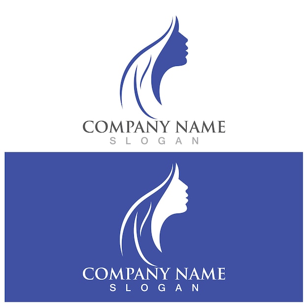 Logotipo de mujer de belleza y plantilla vectorial