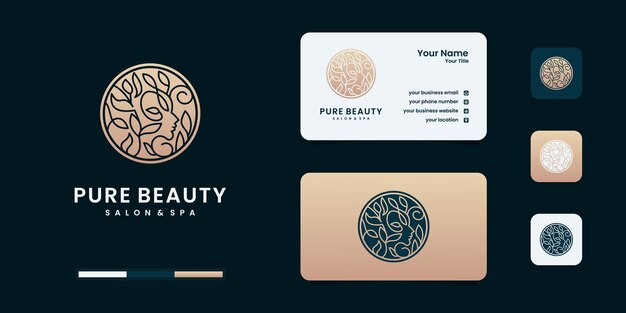 Logotipo de mujer con concepto de degradado de belleza e inspiración para el diseño del logotipo empresarial