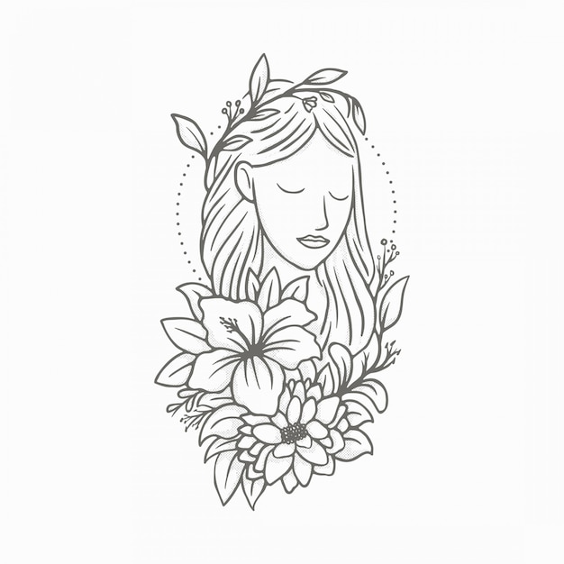 logotipo de mujer hermosa femenina