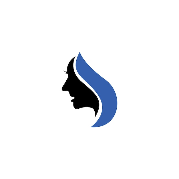 Logotipo de mujer y logotipo de belleza capilar.