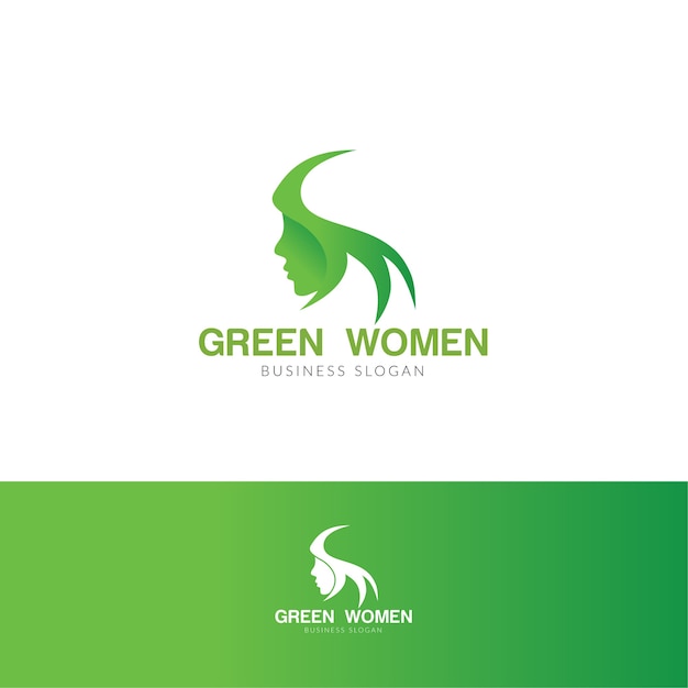 Logotipo de mujer verde hijab