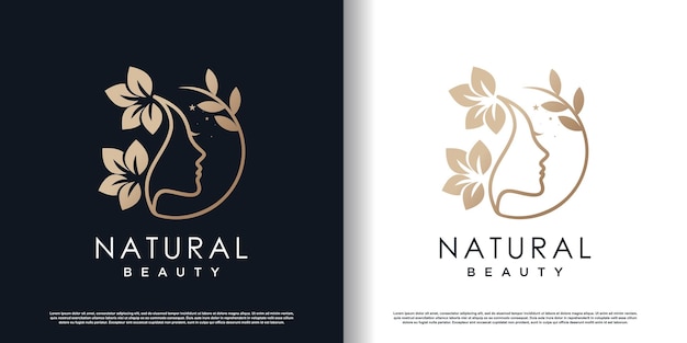 logotipo de mujeres de belleza con concepto creativo único vector premium