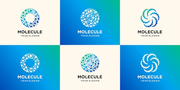 Logotipo de mundo de tecnología con plantilla de diseños de concepto de molécula, plantilla de logotipo de World Tech