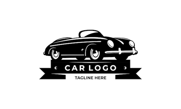 Logotipo muscular. servicio de reparación de automóviles, restauración de automóviles y elementos de diseño de clubes de automóviles.