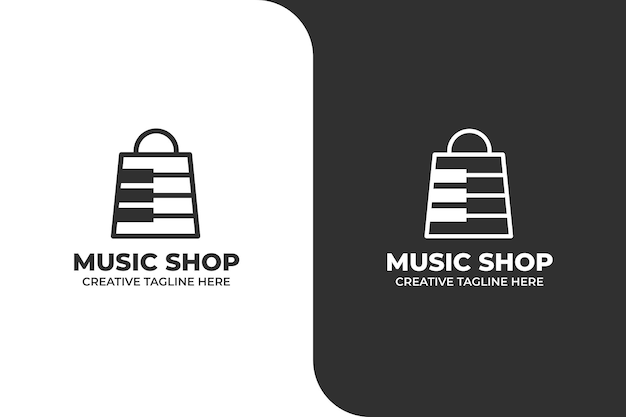 Logotipo de music shop monoline