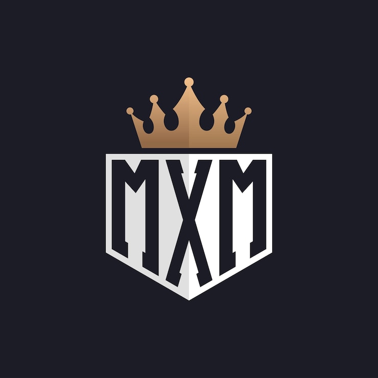 Vector logotipo mxm de lujo con corona iniciales elegantes logotipo de letra mxm para marcas exclusivas monograma de letra mx m para empresas de alta gama