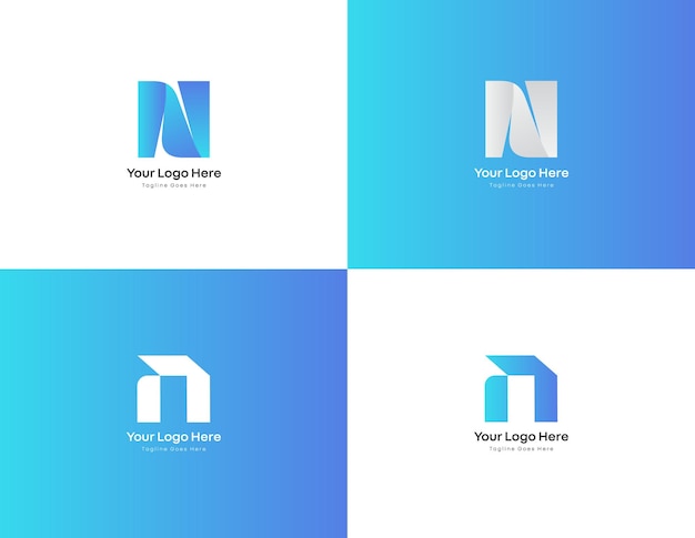Logotipo N plano gratuito en forma de vector para uso en tecnología inmobiliaria y signos de letras abstractas