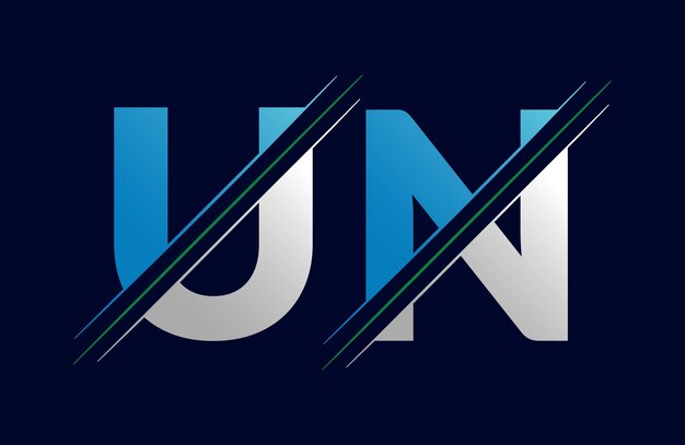Logotipo de las Naciones Unidas con letras coloridas en el círculo Ilustración del logotipo vectorial