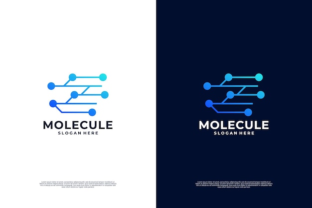 Logotipo de nanotecnología Logotipo de estructura atómica Logotipo de molécula abstracta
