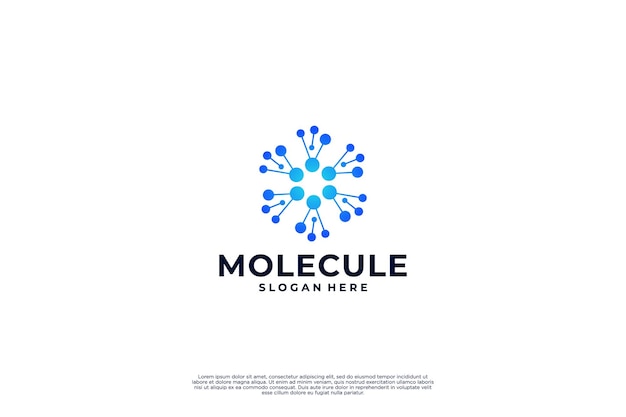 Logotipo de nanotecnología Logotipo de estructura atómica Logotipo de molécula abstracta