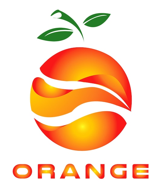 un logotipo naranja y amarillo con la palabra naranja en él Este es un vibrante logotipo moderno con