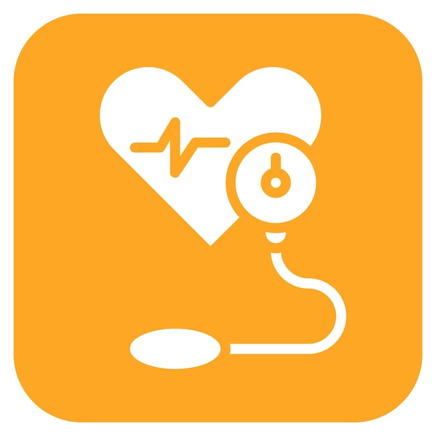 un logotipo naranja con un corazón con un símbolo de corazón en él