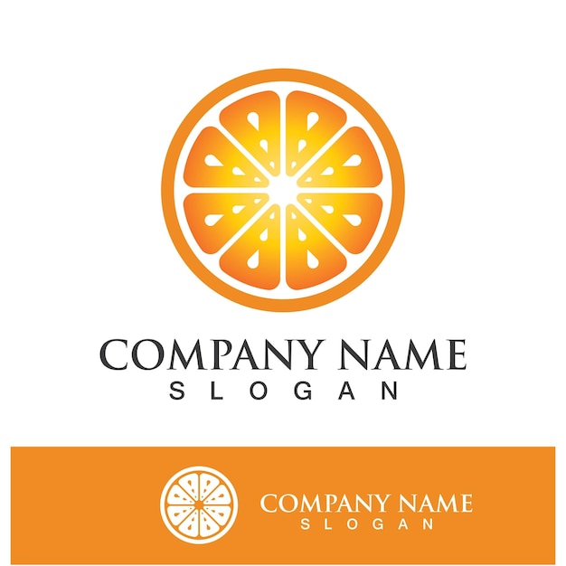 El logotipo naranja y el icono del vector de símbolos
