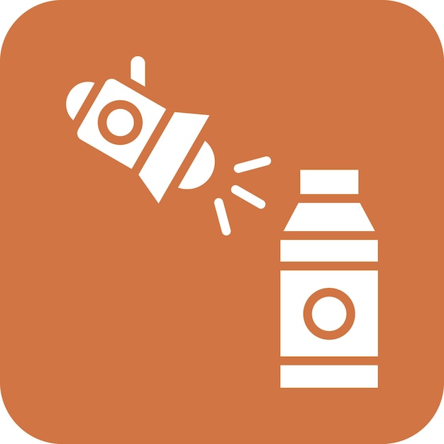 un logotipo naranja y negro con una botella y una botella de blanqueador