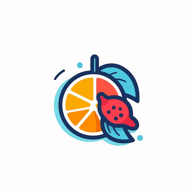 Logotipo naranja con el título 'logo para una empresa de frutas'