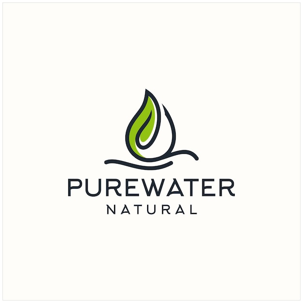 Logotipo natural de agua pura