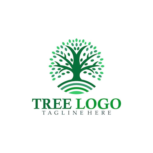 logotipo natural de árbol verde orgánico